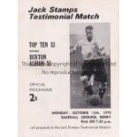 GEORGE BEST Programme for Jack Stamps Testimonial at Derby 12/10/1970. Included in the line-up is