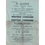 SERVICES FOOTBALL AT SHREWSBURY 1948 Programme for Western Command v Scottish Command 18/11/1948,