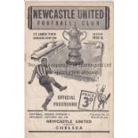 NEWCASTLE UNITED V CHELSEA A match programme for the game between Newcastle and Chelsea played on