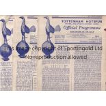 TOTTENHAM 1949-60 Fourteen programmes v Bradford PA 49-50, Fulham 50-51, Luton Res 51-52, Arsenal