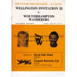 WELLINGTON - WOLVES 1972 Programme, Wellington Invitation XI v Wolves, 5/6/71, Wolves won 6-0. Good