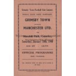 GRIMSBY / MAN UNITED 4 Page programme Grimsby Town v Manchester United 19/1/1946. No writing.
