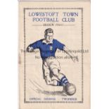 TOTTENHAM HOTSPUR Programme for the away ECL match v. Lowestoft Town 31/3/1951. Slightly creased and