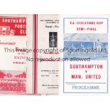 SOUTHAMPTON Nine programmes from Southampton's FA Cup run to the Semi Final in the 1962/63 season.