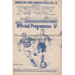 BRADFORD PARK AVENUE Home programme v Manchester Utd 05/02/1949. Two small finger marks on front