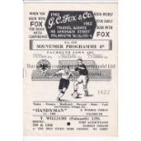 FALMOUTH TOWN V OXFORD UNITED 1962/3 Programme for the FA Cup tie at Falmouth 3/11/1962 in Oxford'