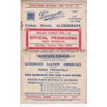 ALDERSHOT V BRISTOL ROVERS 1933 Programme for the FA Cup tie at Aldershot 14/1/1933, slight