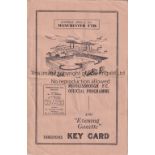 MIDDLESBROUGH / MAN UNITED Programme Middlesbrough v Manchester United 25/4/1953. Horizontal fold. A