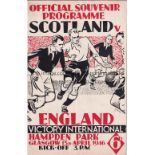 SCOTLAND - ENGLAND 1946 Scotland home programme for Victory International v England, 13/4/46 at