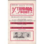 STANDARD LIEGE - RANGERS 62 Standard Sport programme, Standard Liege v Rangers, 7/2/62, European Cup