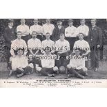 WOLVES Black & white team group postcard 1907/8 season. Generally good