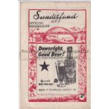 SUNDERLAND V ARSENAL 1947 Programme for the League match at Sunderland 20/12/1947 in Arsenal's