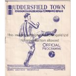 HUDDERSFIELD TOWN V ARSENAL 1937 Programme for the League match at Huddersfield 8/9/1937, slight
