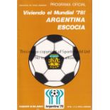 ARGENTINA / SCOTLAND Scarce programme Argentina v Scotland 18/6/1977 in Buenos Aires. No writing.