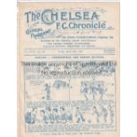 CHELSEA / VILLA 4 Page programme Chelsea v Aston Villa 14/4/1922. Ex Bound Volume. No writing.