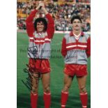 CRAIG JOHNSTON Col 12 x 8 photo showing Johnston and team mate Ian Rush in the Liverpool line up