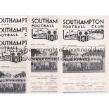 SOUTHAMPTON Seven Southampton home Reserves programmes from the 1961/62 season v Watford, Fulham,