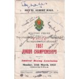 BOXING A programme from the ABA 1957 Junior Boxing Championships at the Albert Hall. The event