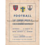 WARTIME FOOTBALL 1946 / AUTOGRAPHS V.I.P. programme for C.M.F. Combined Services XI v B.O.A.R.