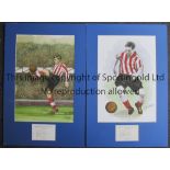 LEN SHACKLETON Two signed prints of Len Shackleton of Sunderland and England both 23" x 14"