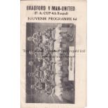 BRADFORD PA / MAN UNITED 4 Page pirate programme printed by H Scott Bradford Park Avenue v