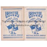 BRISTOL ROVERS Two Bristol Rovers home programmes for FA Cup ties v Kettering (1st Round) 24/11/1951