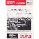 CELTIC Salzburger Sport Kurier programme SSW Innsbruck v Celtic European Cup 2nd Round 2nd Leg 2/