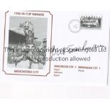 COMMEMORATIVE COVER 1956 FA Cup Final, signed by Manchester City goalkeeper Bert Trautmann using a