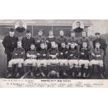 BRISTOL CITY Black & white Cup Team, team group postcard 1908/09 season, issued by r. Scott & Co.,