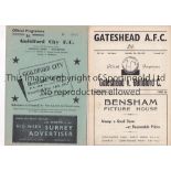 GUILDFORD Two programmes covering Guildford City in the FA Cup in 1951/52. Home tie v Hereford