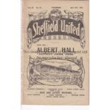 SHEF UTD - WEST BROM 1924 Sheffield United home programme v West Brom, 26/4/1924, ex bound volume.