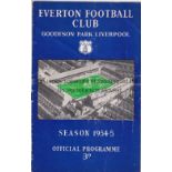 EVERTON V CHELSEA 1955 A programme for Everton’s home game against the eventually title winners,