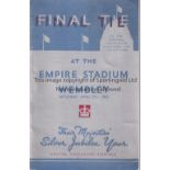 1935 CUP FINAL Official programme, 1935 Cup Final, Sheffield Wed v West Brom, Silver Jubilee Year