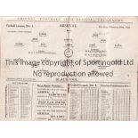 ARSENAL Programme for the home League match v. Blackpool 20/2/1932, creased. Fair to generally good