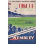 FA CUP FINAL 1949 Programme Leicester City v Wolverhampton Wanderers FA Cup Final 30/4/1949. Rusty