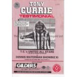 GEORGE BEST Programme for the Tony Currie Testimonial 5/10/1986 at Sheff. Utd. in which Best