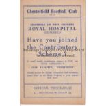 CHSTERFIELD V SHEFFIELD UNITED 1938 Programme for the League match at Chesterfield 19/3/1938,