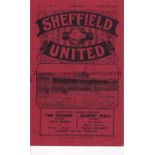 SHEFFIELD UTD - LIVERPOOL 1934 Programme for the League match at Sheffield 6/1/1934, very slight