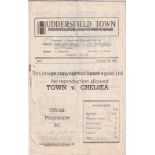 HUDDERSFIELD / CHELSEA Programme Huddersfield Town v Chelsea 6/11/1948. Pin holes. Rusty staples. No