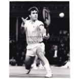 TENNIS PHOTOS Approximately 85 Press photographs of various size, mostly black & white from 1980's