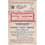 ALDERSHOT / SOUTHEND 1932 Programme Aldershot v Southend United Division 3 South 27/8/1932. This was