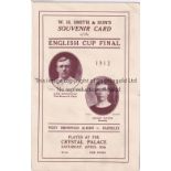 FA CUP FINAL 1912 Four page programme, 1912 Cup Final, West Brom v Barnsley, 20/4/1912 at the