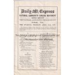 1927 CUP FINAL Official songsheet for the 1927 Cup Final Community singing, the first time that it