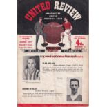 MANCHESTER UNITED Home programme v. Exeter City 26/10/1960 League Cup Replay, folded. Fair to