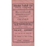 ALDERSHOT / SOUTHAMPTON 1927 Gatefold programme Aldershot v Southampton Reserves Southern League