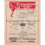 SOUTHAMPTON / SPURS Single Sheet programme Southampton v Tottenham Hotspur 10/5/1947. A few pin