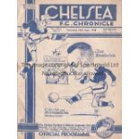 CHELSEA / WEST BROM Programme Chelsea v West Bromwich Albion 19th September 1936. Not Ex Bound