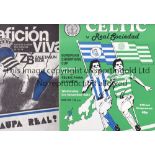 CELTIC - REAL SOCIEDAD 82 Two items Celtic home programme v Real Sociedad, 3/11/82 and "Aficion