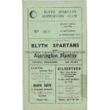 BLYTH / ACCRINGTON 4 Page programme Blyth Spartans v Accrington Stanley FA Cup 1st Round 21/11/1953.