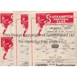 SOUTHAMPTON Four Southampton home programmes all single sheets from the 1946/47 season v Swansea ,